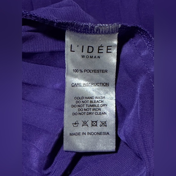 L'IDÉE Déesse Pleated Gown in Purple - Size XL - Picture 7 of 9